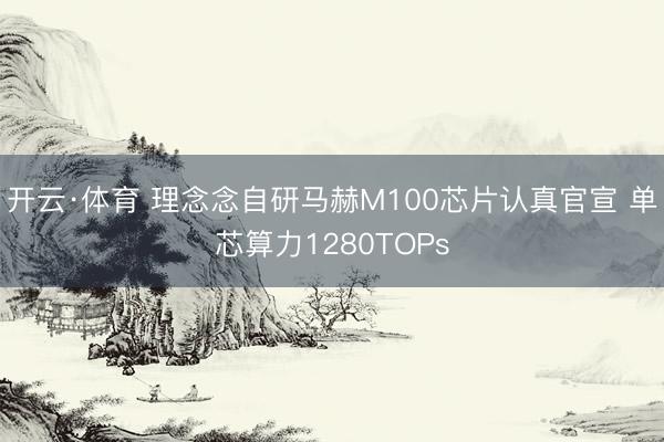 开云·体育 理念念自研马赫M100芯片认真官宣 单芯算力1280TOPs