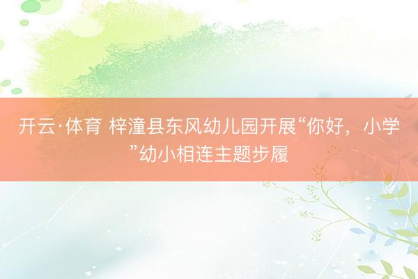 开云·体育 梓潼县东风幼儿园开展“你好,小学”幼小相连主题步履