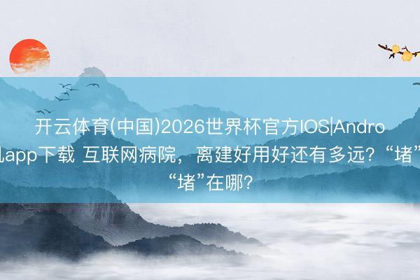 开云体育(中国)2026世界杯官方IOS|Android手机app下载 互联网病院,离建好用好还有多远?“堵”在哪?