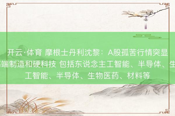 开云·体育 摩根士丹利沈黎：A股孤苦行情突显私有价值 看好高端制造和硬科技 包括东说念主工智能、半导体、生物医药、材料等