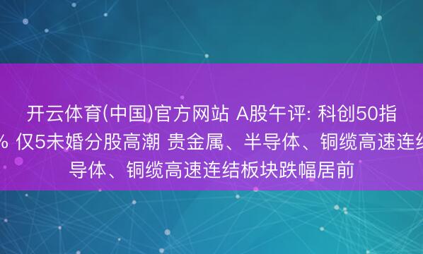 开云体育(中国)官方网站 A股午评: 科创50指数半日跌3.63% 仅5未婚分股高潮 贵金属、半导体、铜缆高速连结板块跌幅居前