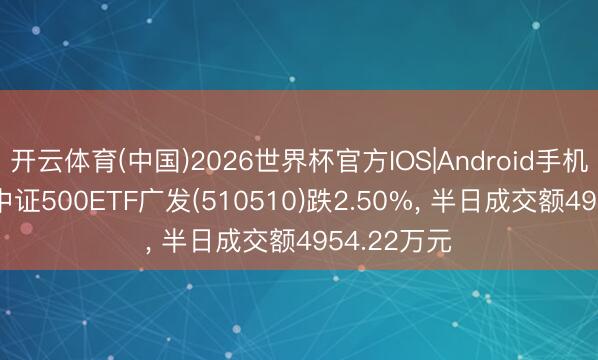 开云体育(中国)2026世界杯官方IOS|Android手机app下载 中证500ETF广发(510510)跌2.50%， 半日成交额4954.22万元