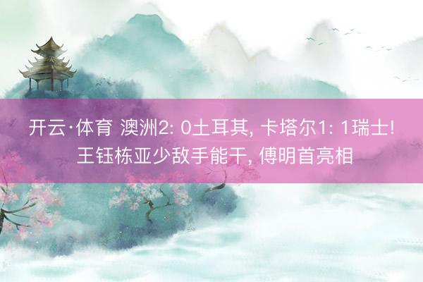 开云·体育 澳洲2: 0土耳其, 卡塔尔1: 1瑞士! 王钰栋亚少敌手能干, 傅明首亮相
