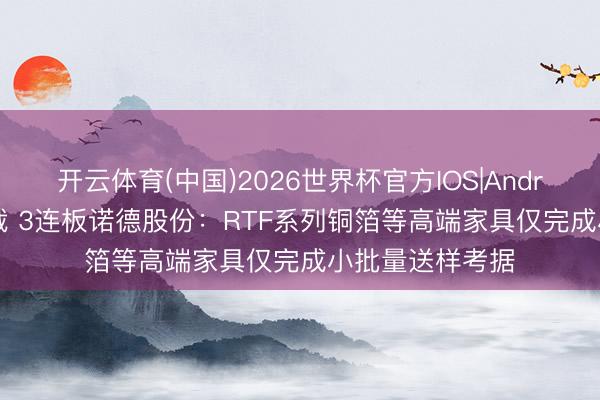 开云体育(中国)2026世界杯官方IOS|Android手机app下载 3连板诺德股份：RTF系列铜箔等高端家具仅完成小批量送样考据