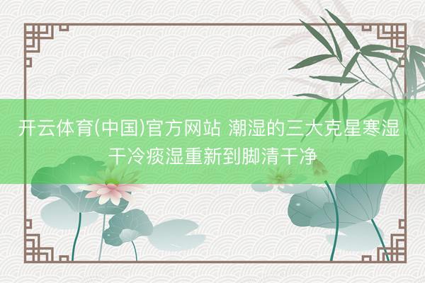开云体育(中国)官方网站 潮湿的三大克星寒湿 干冷痰湿重新到脚清干净